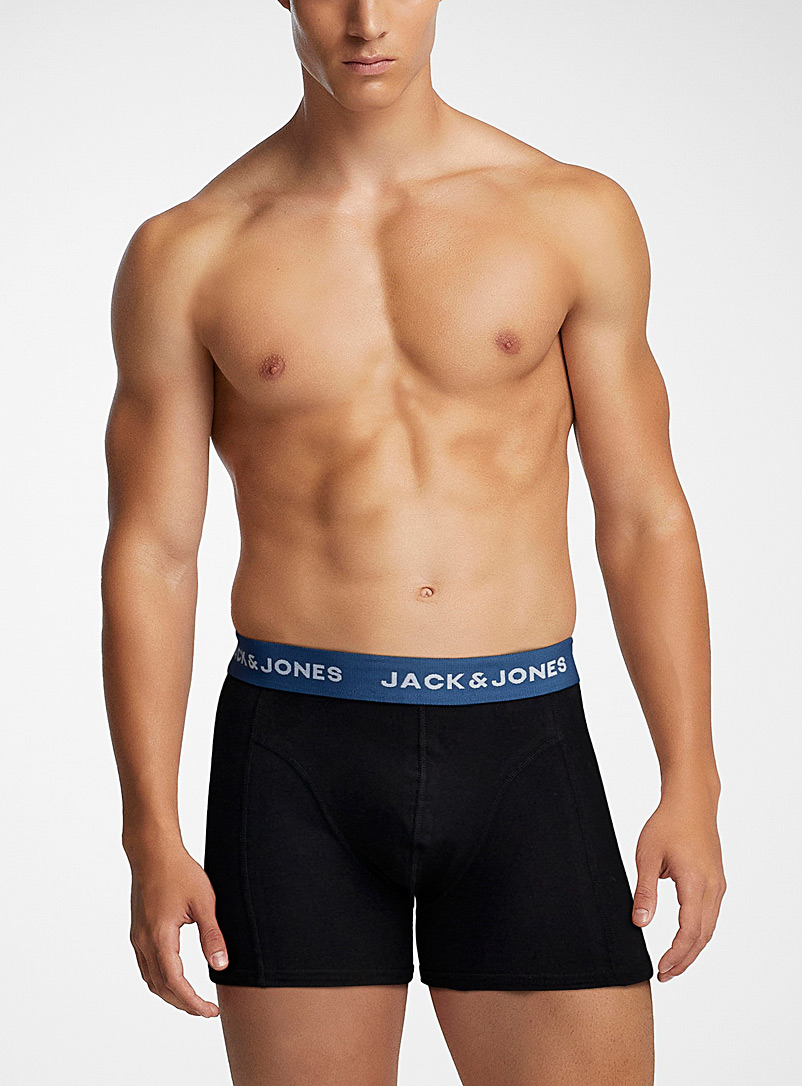 Jack & Jones Patterned Blue Jewel-toned waist trunk for men