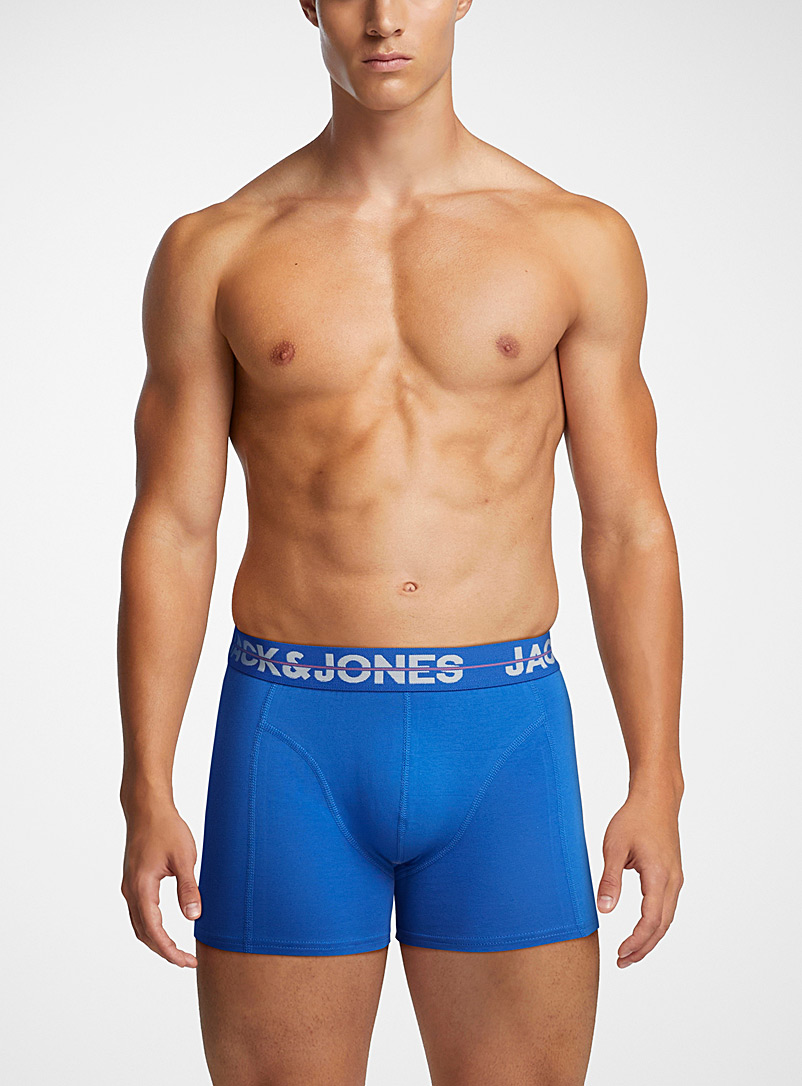 Jack & Jones: Le boxeur court bleu taille lignée Bleu pour homme