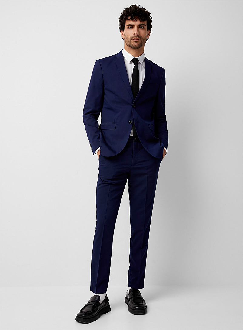 Jack & Jones Blue Structured twill solid suit Slim fit for men
