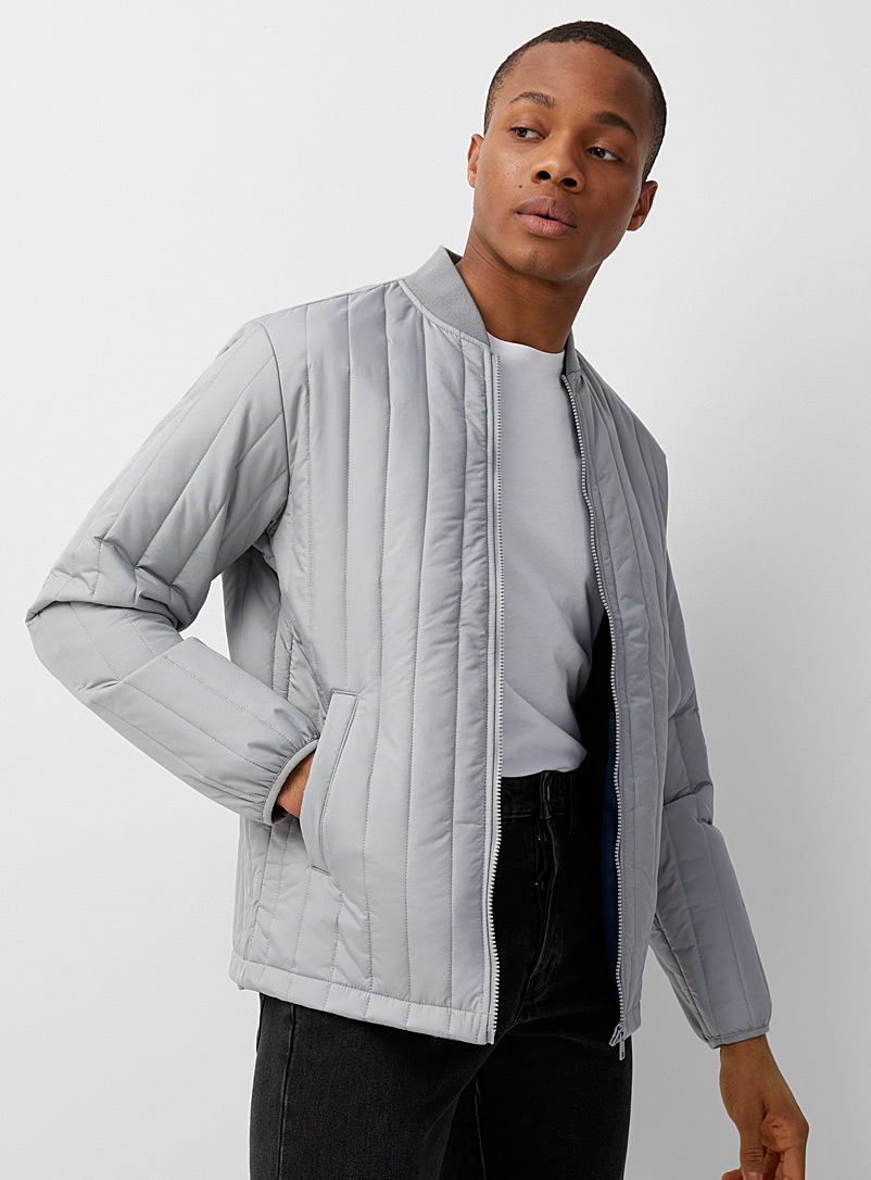 Jack & Jones Grey Vertical quilted jacket for men