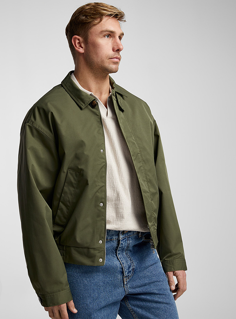 Jack & Jones Khaki/Sage/Olive Minimalist Harrington jacket for men