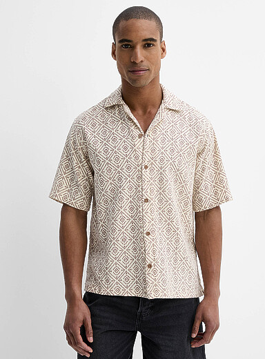 La chemise col ouvert mosa&iuml;que losange