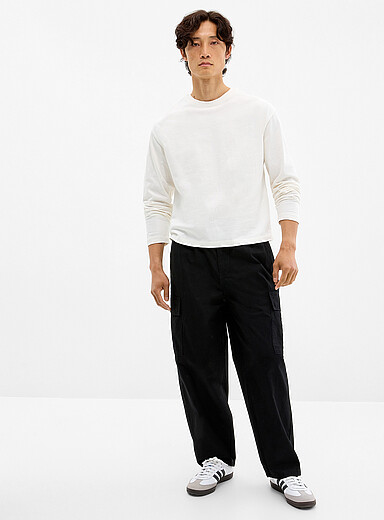 Le pantalon cargo taille &eacute;lastique <b>Coupe ballon</b>