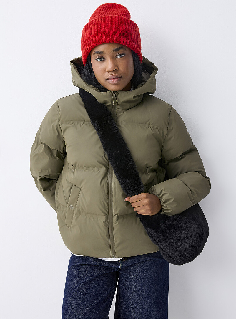 Doudoune Légère Femme à Capuche - Veste Matelassée Courte Et Pliable - Blouson D'Hiver