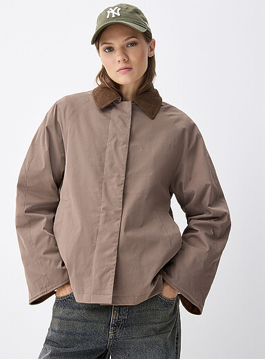 Only: La veste ample col c&ocirc;tel&eacute; Taupe pour femme