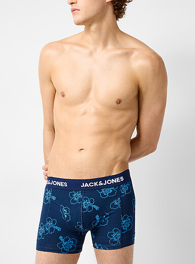 Jack & Jones: Le boxeur court confort bleu 3 po Coton biologique Bleu &agrave; motifs pour homme