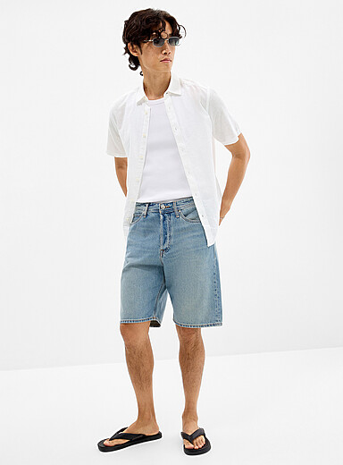 Loose denim Bermudas