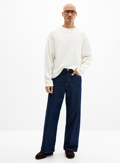 Le jean bleu fonc&eacute; Dave <b>Coupe ample</b>