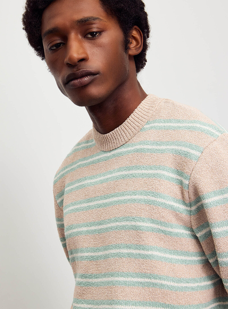 Striped raw-knit sweater | Jack & Jones | Shop Men's Crew Neck