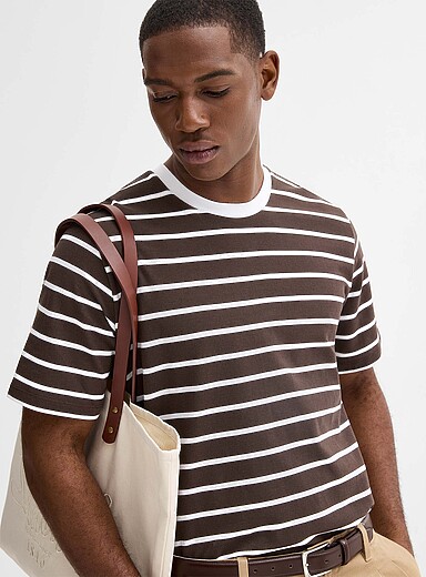 Jack & Jones: Le t-shirt piqu&eacute; rayures binaires Assorti pour homme