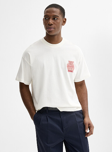 Jack & Jones White Greek art T-shirt for men