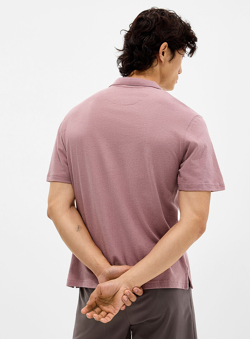 Jack & Jones: Le polo jersey touche de lin Ivoire - Beige cr&egrave;me pour homme