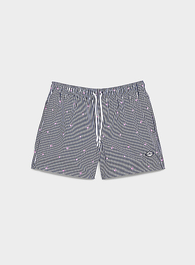 Mini pattern and twin-stripe swim trunk