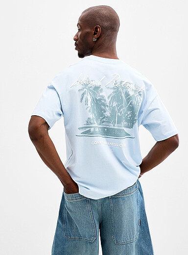 Jack & Jones Baby Blue Wellness Club T-shirt for men