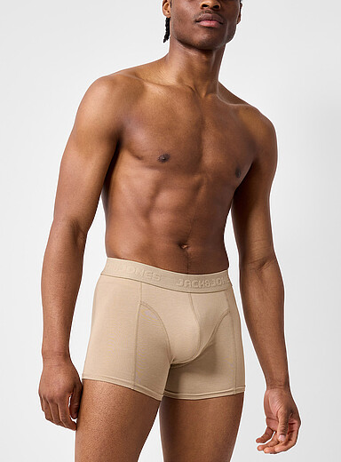 Jack & Jones Ecru/Linen 3" comfortable solid stretch trunk Organic cotton for men