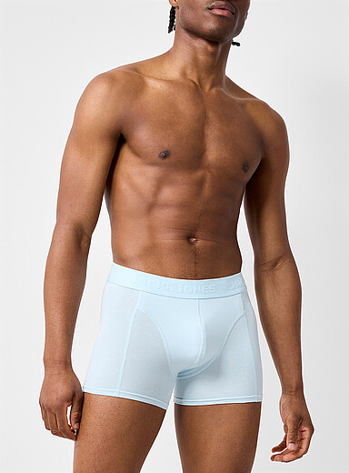 Jack & Jones: Le boxeur court extensible confort uni 3 po Coton biologique Bleu p&acirc;le - Bleu ciel pour homme