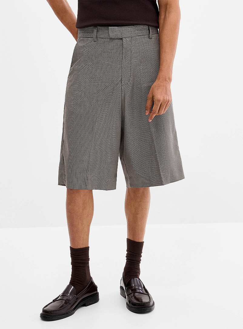 Jack & Jones Patterned Brown Dressy Bermudas <b>Baggy fit</b> for men