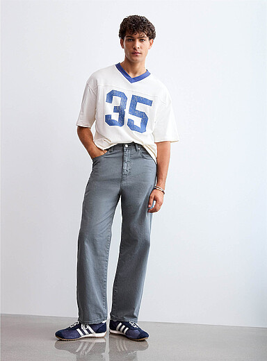 Jack & Jones: Le pantalon 5 poches serg&eacute; att&eacute;nu&eacute; <b>Coupe ample</b> Gris pour homme