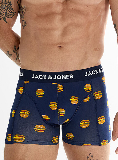 Jack & Jones Patterned Blue 3.5" hot dog trunk Cotton for men