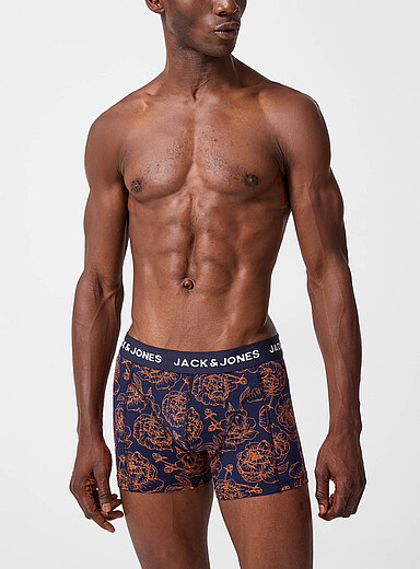 Jack & Jones Patterned Orange 3.5" stretch trunk Cotton for men