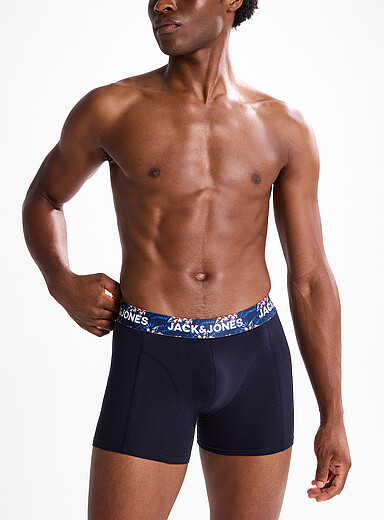 Jack & Jones Navy/Midnight Blue 3" tropical flora trunk for men