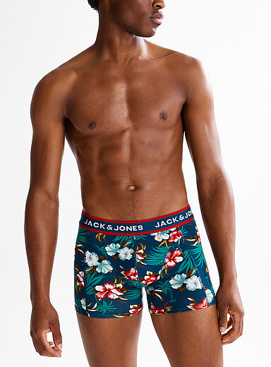 Jack & Jones Patterned Green 3" floral trunk for men
