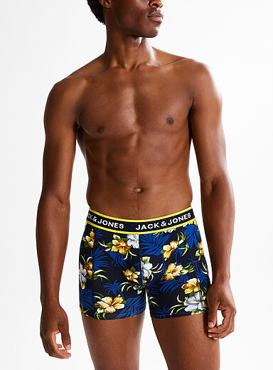 Jack & Jones Patterned Blue 3" floral trunk for men
