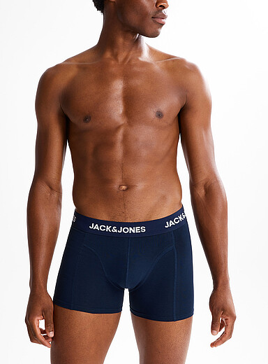 Jack & Jones: Le boxeur court motif bleu 3 po Bleu marine - Bleu nuit pour homme