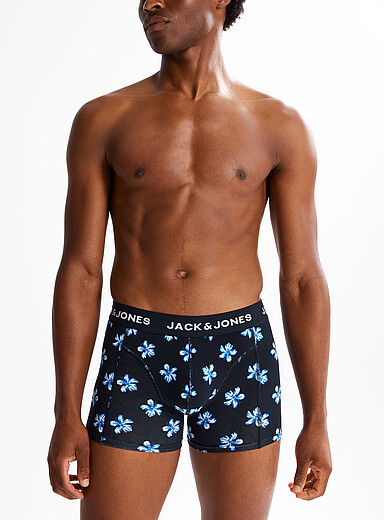 Jack & Jones Patterned Blue 3" tropical flower trunk for men