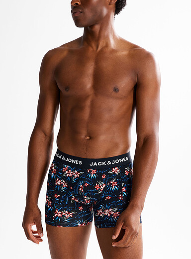 Jack & Jones Patterned Red 3" tropical flower trunk for men