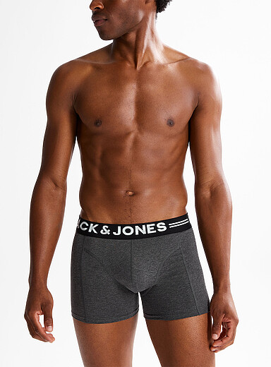 Jack & Jones Charcoal 3.5" cotton trunk for men