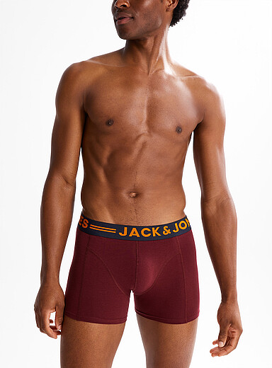 Jack & Jones Burgundy 3.5" cotton trunk for men
