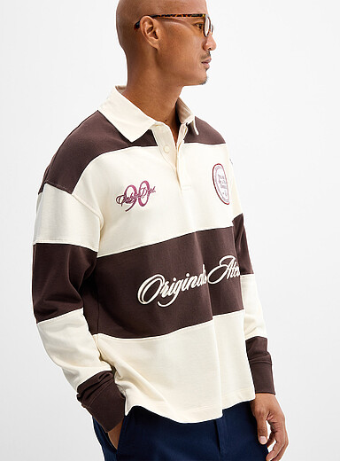 Jack & Jones Brown Palacio rugby polo for men
