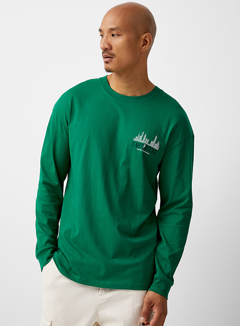 Jack & Jones: Le t-shirt club sportif Vert vif-irlandais-émerau pour homme