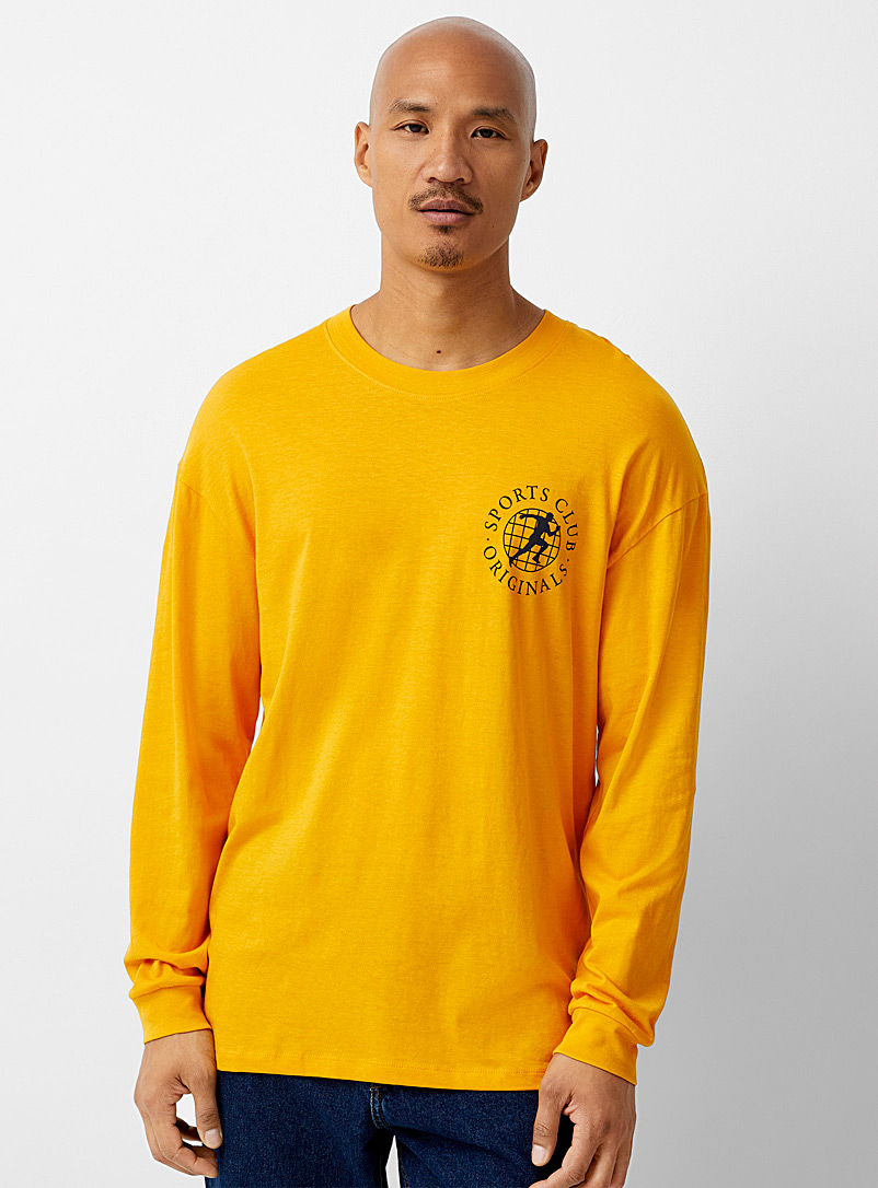 Jack & Jones Bright Yellow Sports club T-shirt for men