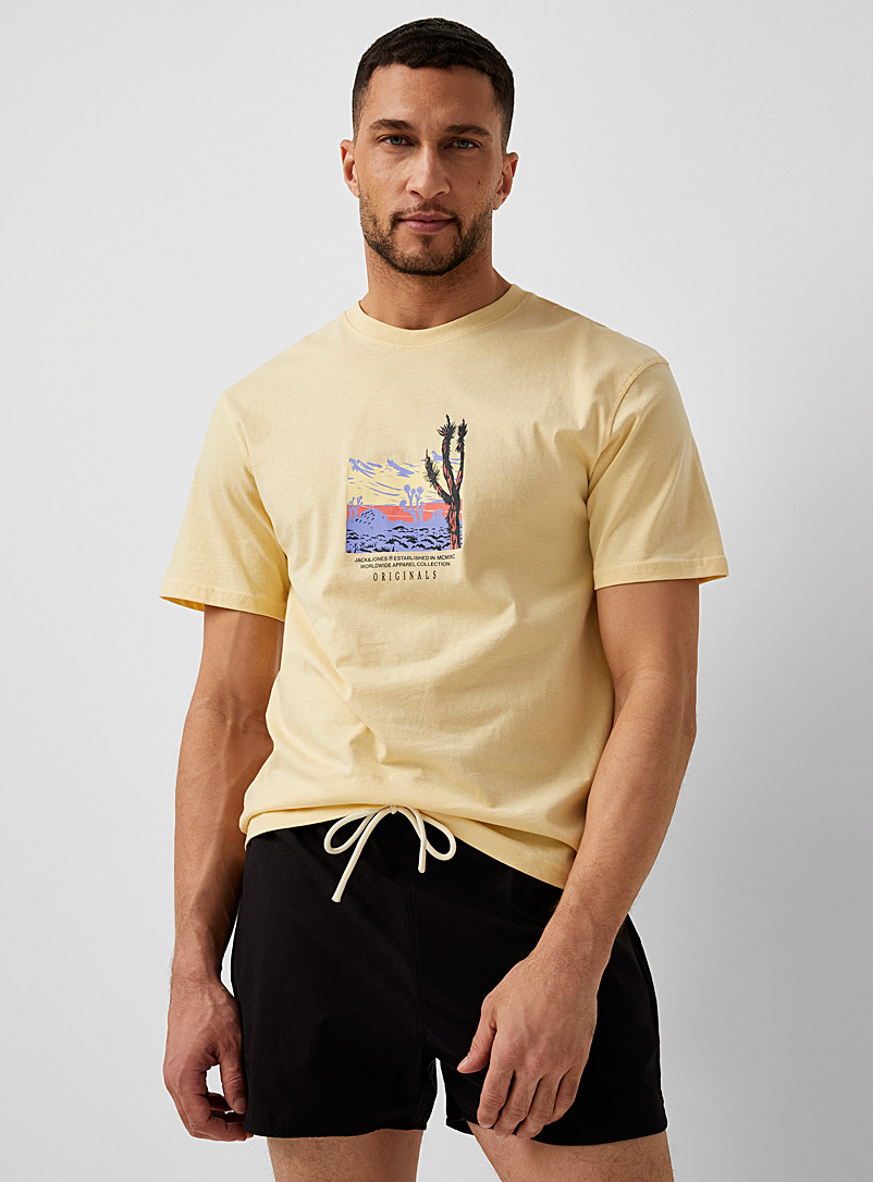 Jack & Jones: Le t-shirt terres arides Beige crème pour homme