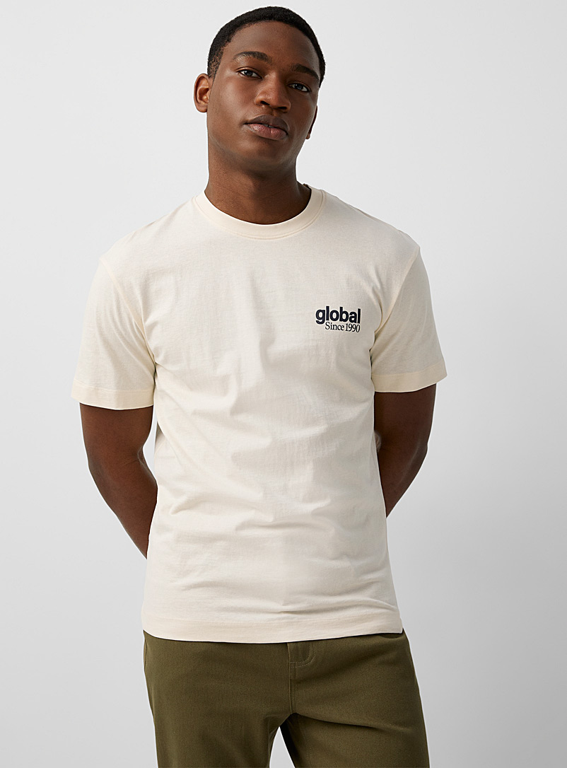 Jack & Jones: Le t-shirt Worldwide Ivoire blanc os pour homme