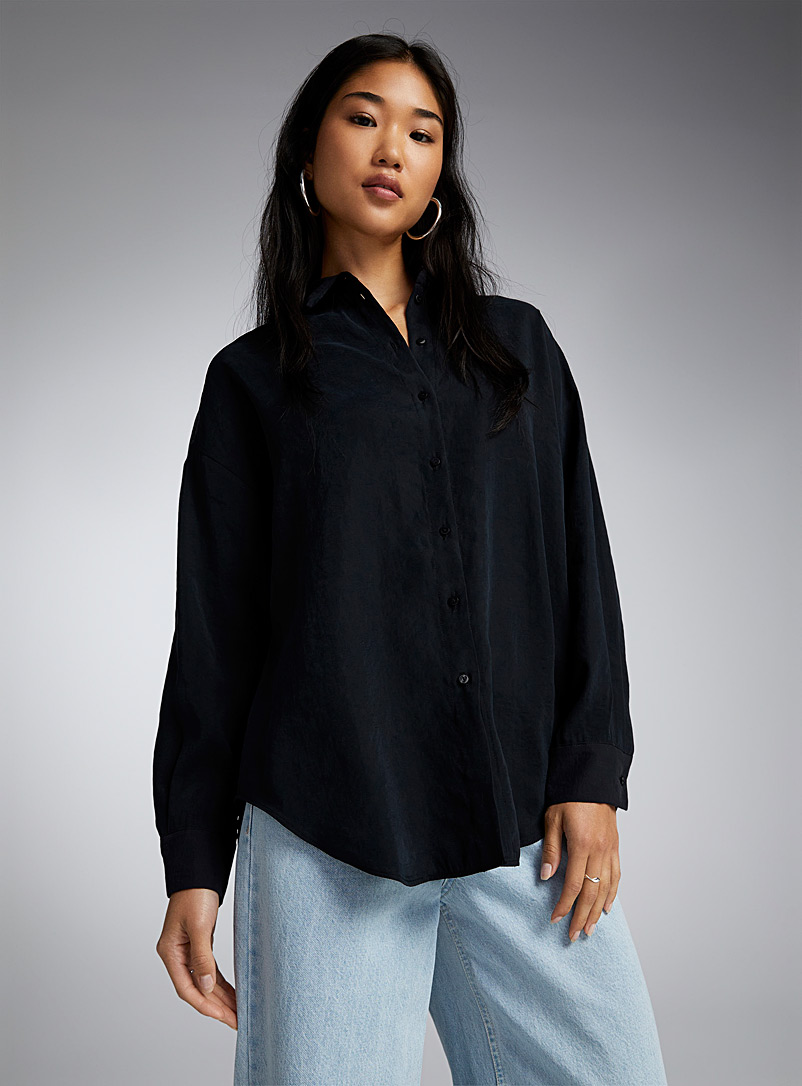 Only Black Silky loose shirt for women