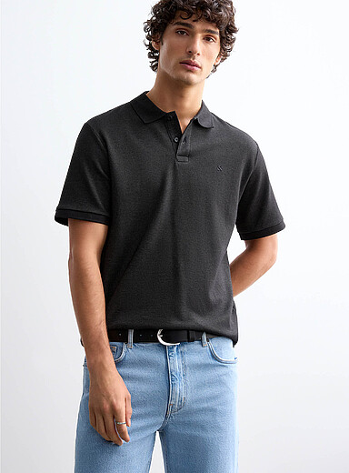 Two-tone piqu&eacute; polo