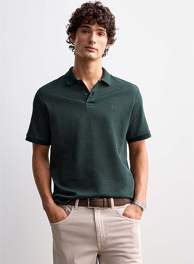 Two-tone piqu&eacute; polo