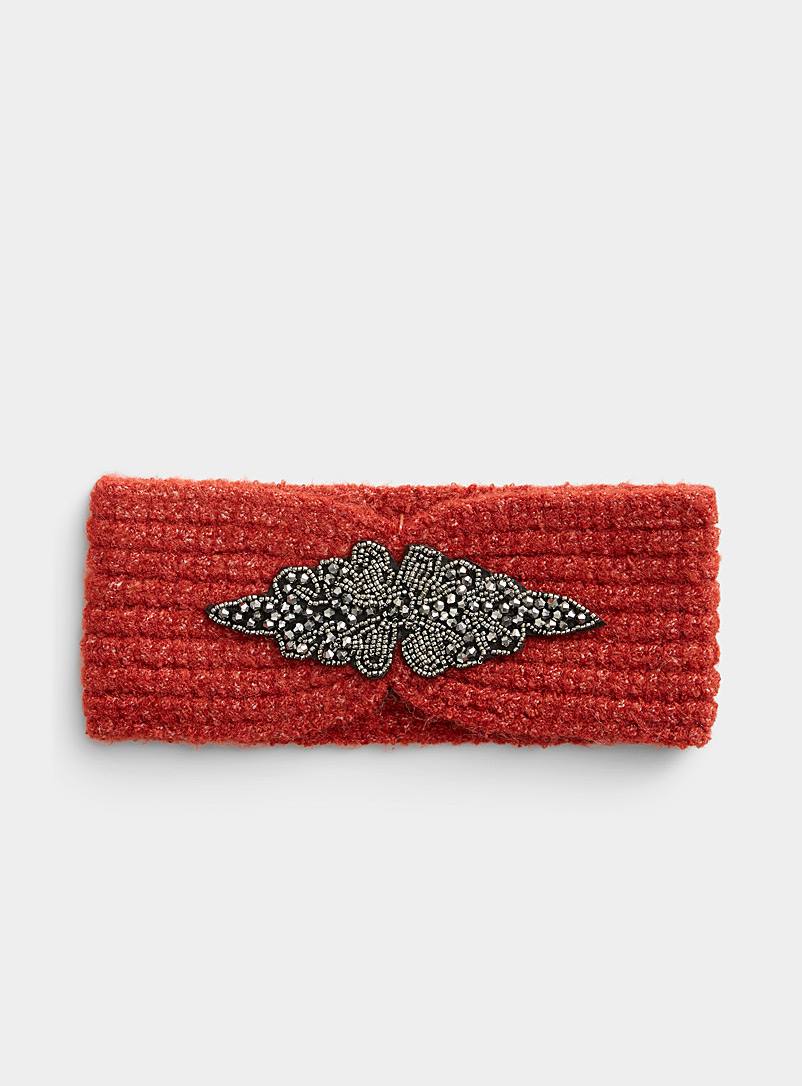 Only Coral Shimmery jewel headband for women