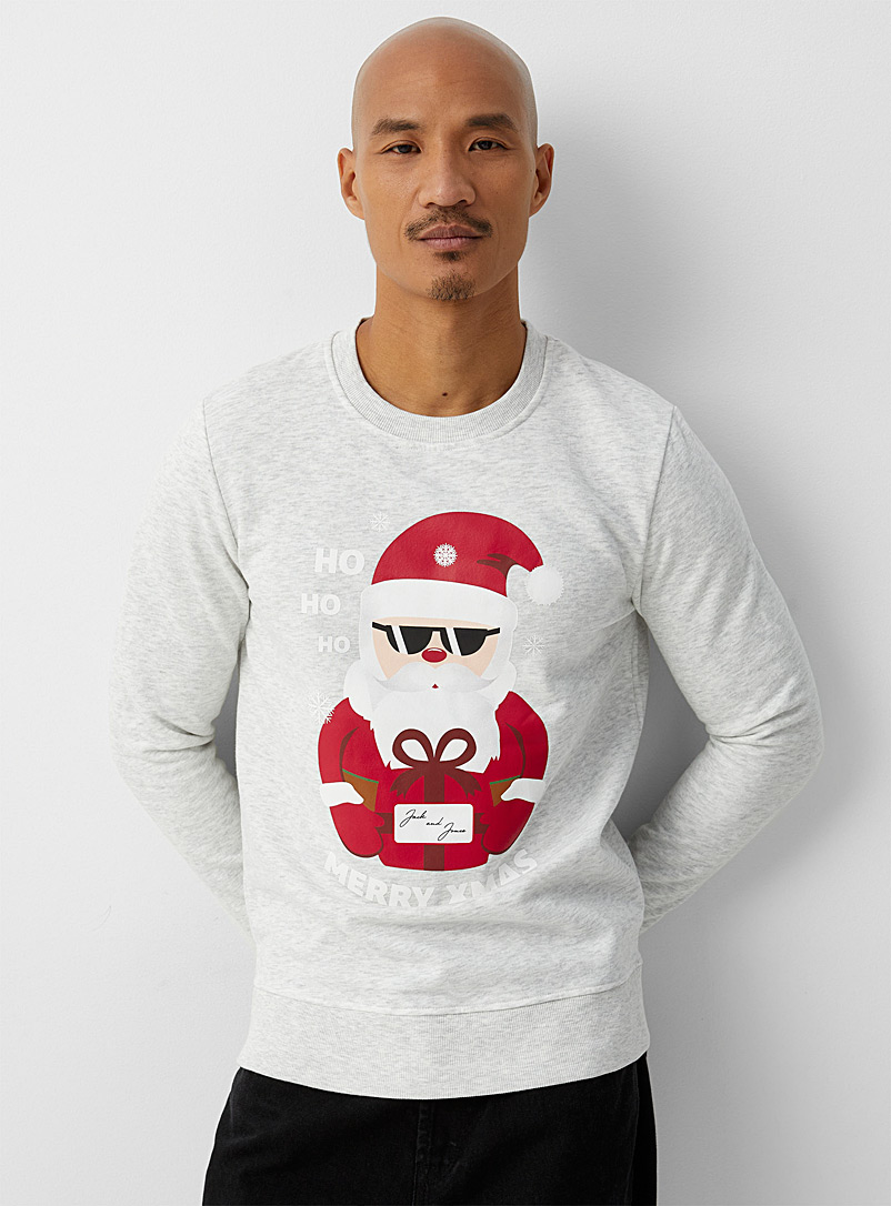 Jack & Jones White Festive characters sweatshirt for men