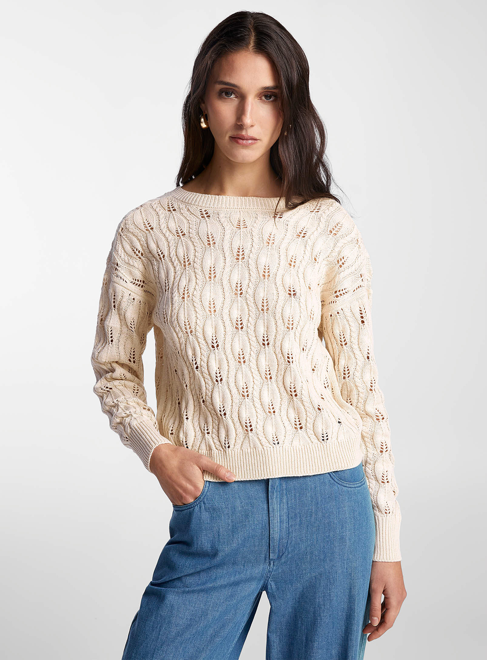 Vero Moda - Women's Tie-back openwork sweater