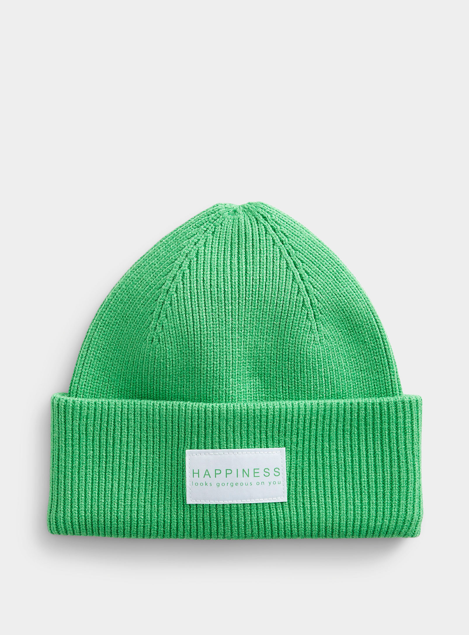 Only Positive Emblem Ribbed Tuque In Bottle Green