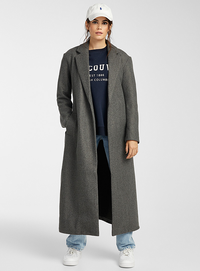 Long belted faux-wool coat | Only | Women's Wool Coats Fall/Winter 2019 |  Simons