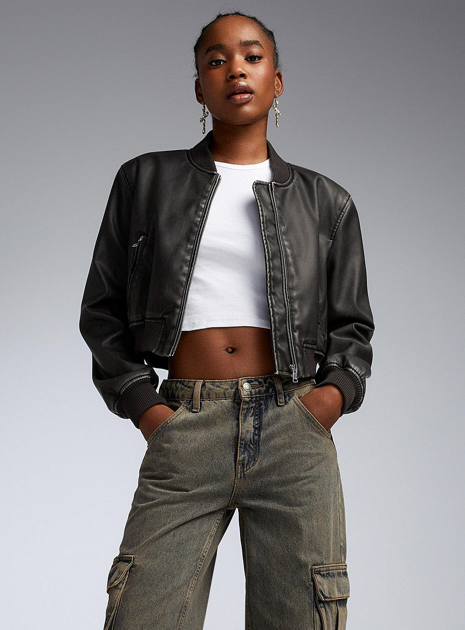 Only - Women's Faded faux-leather jacket