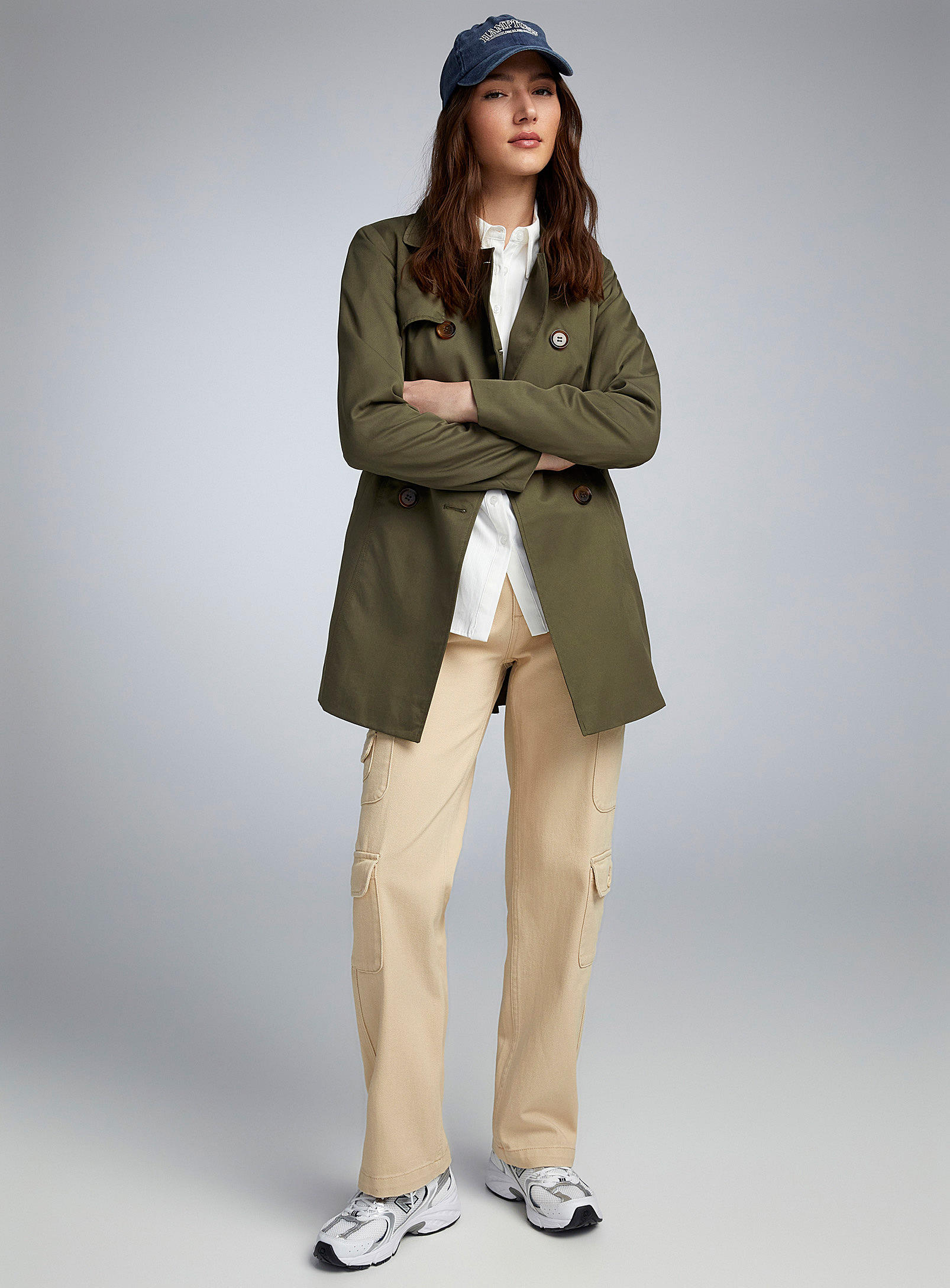 Only Valerie Trench Coat In Green