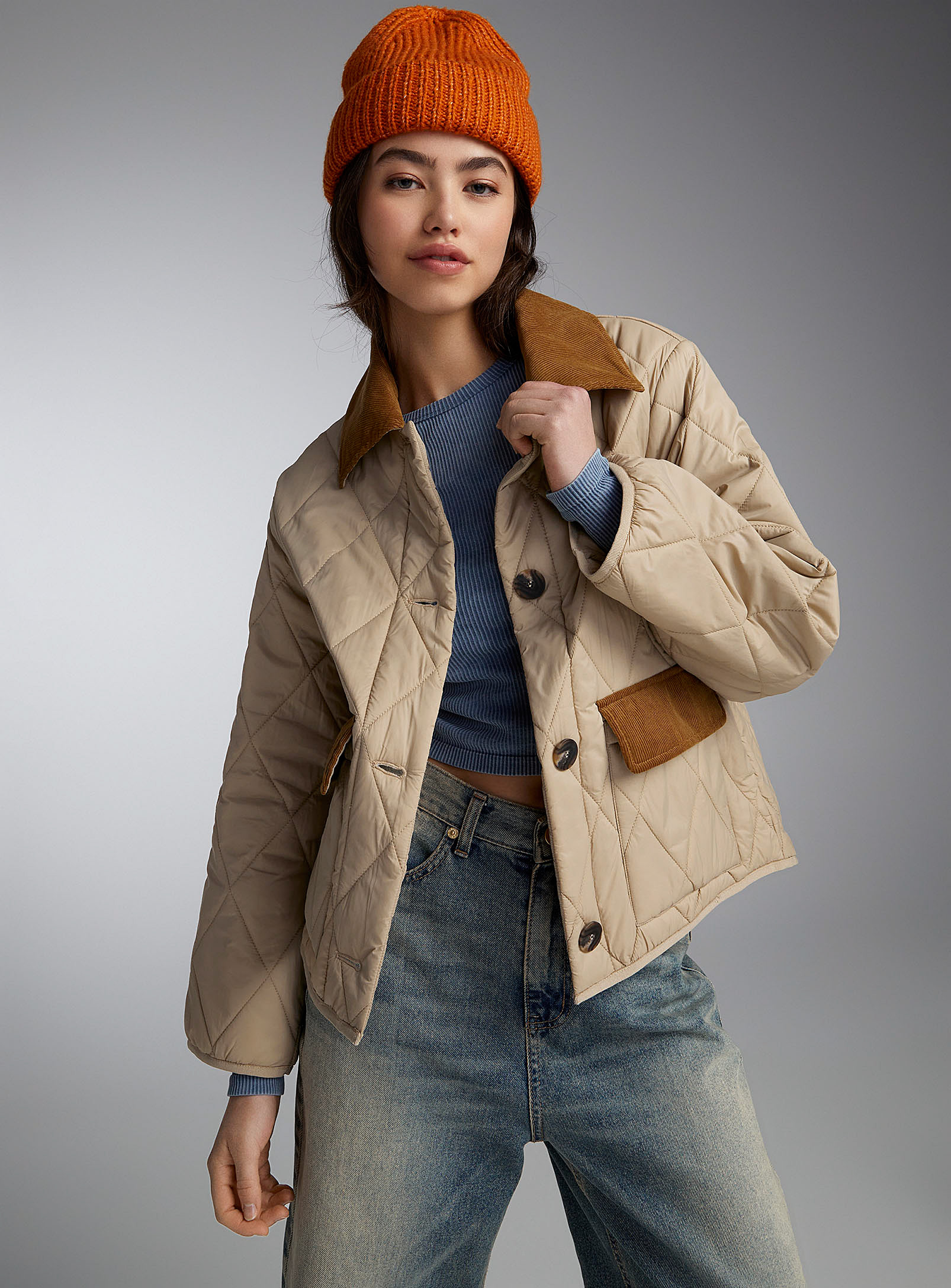 Only - Women's Quilted and corduroy jacket