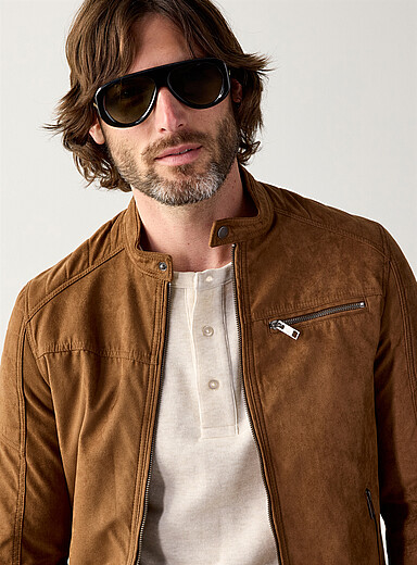 Faux-suede biker jacket product image 3