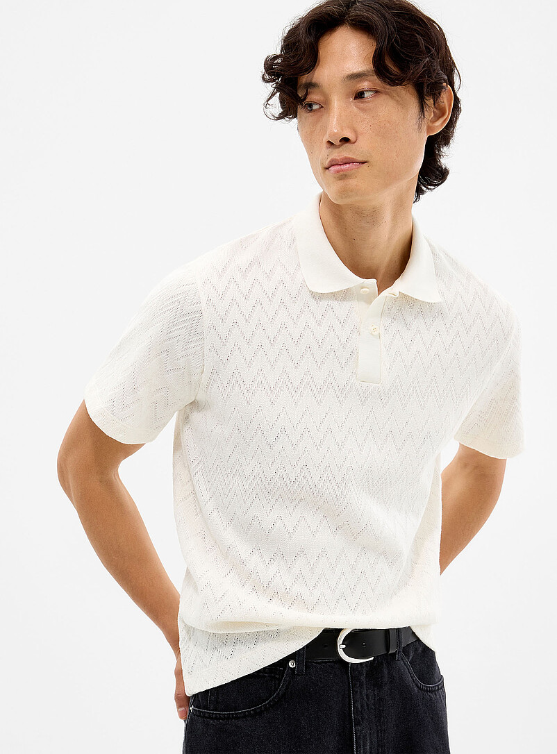 Chevron jacquard polo product image (primary)